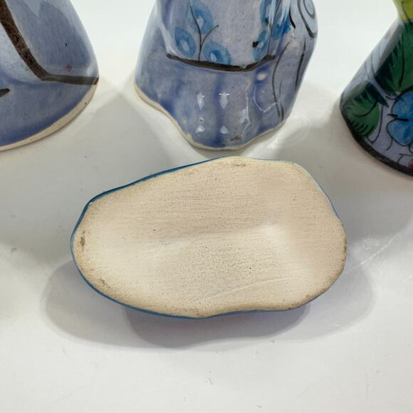 Tonala Mexican Pottery Nativity Blue 4 Piece Set Christmas Holy Family - Picture 12 of 13